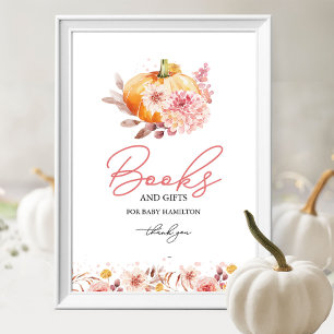 Kürbis Herbst Bücher für Baby Gebärden Poster