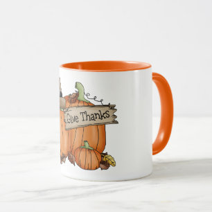 Kürbis-Herbst des Dankes Tasse