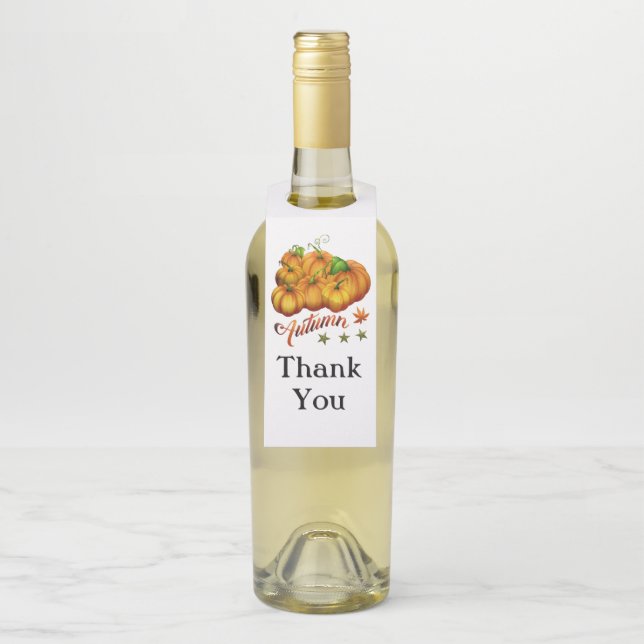 Kürbis Herbst Flaschenanhänger (Auf Flasche)