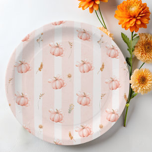 Kürbis Herbst Florale Babyparty Pappteller