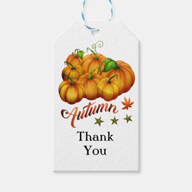 Kürbis Herbst Geschenkanhänger (Vorderseite)