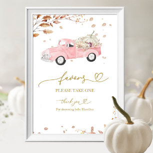 Kürbis Herbst Mädchen Baby Shower Geschenke Schild