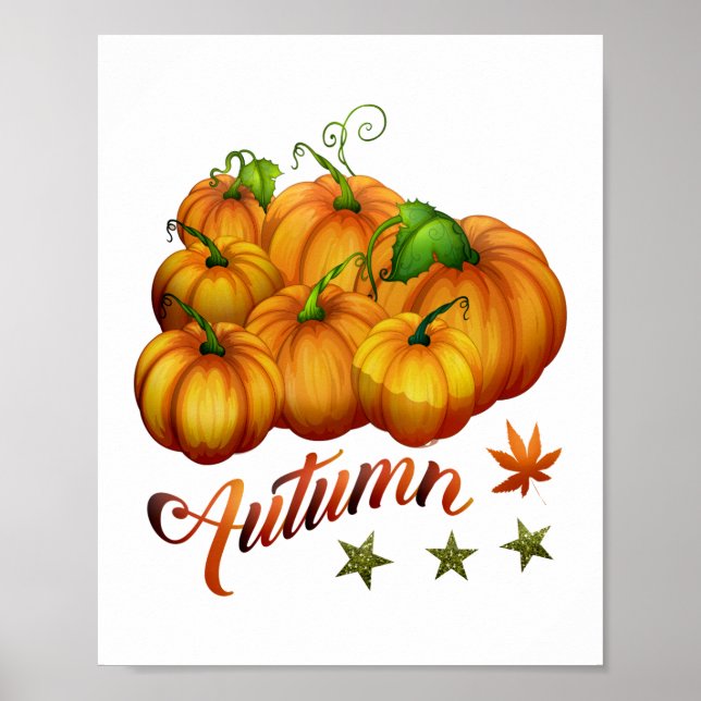 Kürbis Herbst Poster (Vorne)