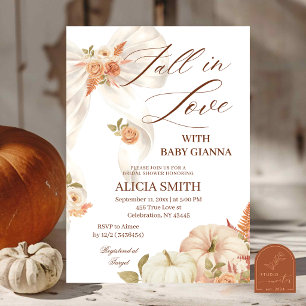 Kürbis Herbst Schleife Verlieb dich Baby Shower Einladung