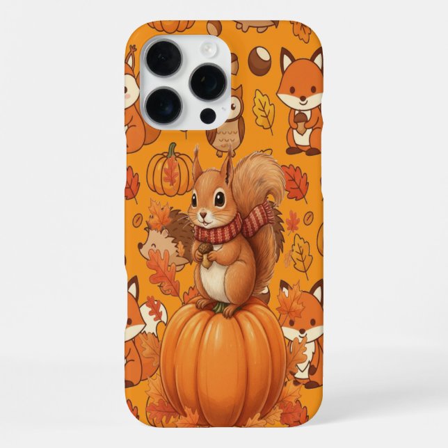 Kürbis Herbst und das Eichhörnchen iPhone 16 Pro Max Hülle (Rückseite)