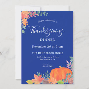 Kürbis Herbstblätter Thanksgiving-Einladung Einladung