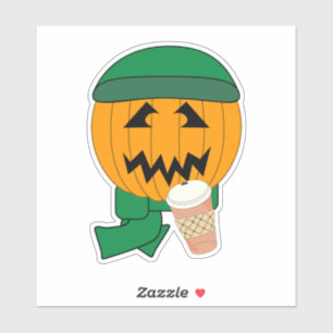 Kürbis-Hipster-Jack-o-lantern-Halloween-Design Aufkleber