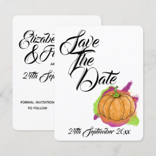 Kürbis-Hochzeit Save The Date Einladung