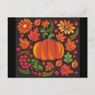 Kürbis im ukrainischen Stil Postkarte