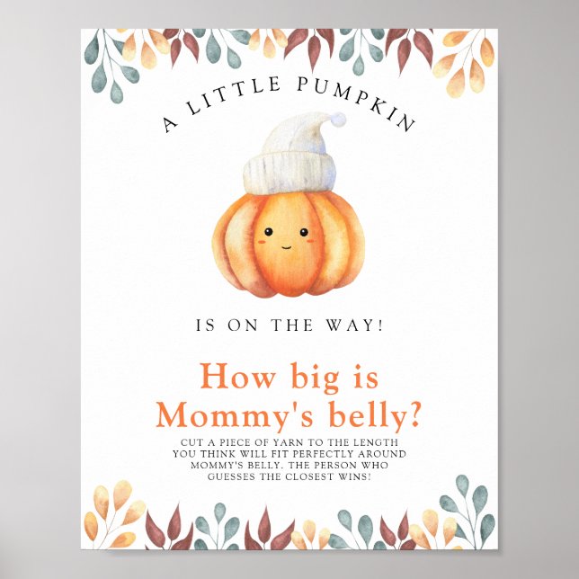 Kürbis in den Hut Wie groß ist Mama's Bauchspiel Poster (Vorne)