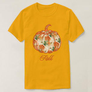 Kürbis in ein Chrysanthemum-Muster T-Shirt