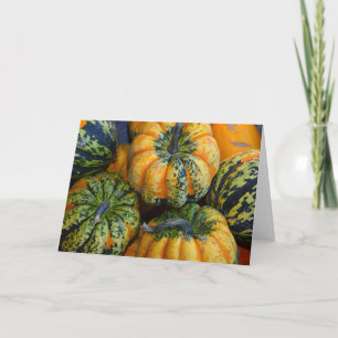 Kürbis in Grün und Orange - Grußkarte Karte