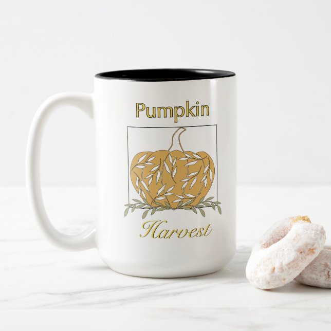 Kürbis in Licht - Kürbisernte Zweifarbige Tasse (Mit Donut)