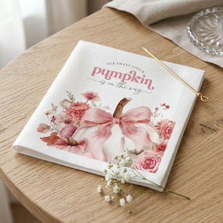 Kürbis ist auf dem Weg Rosa Kürbis-Baby-Party  Serviette