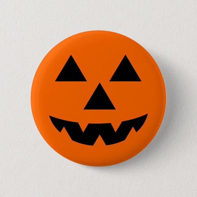 Kürbis-Jack-O-Lantern Süßes oder Saures Halloween Button (Vorderseite)
