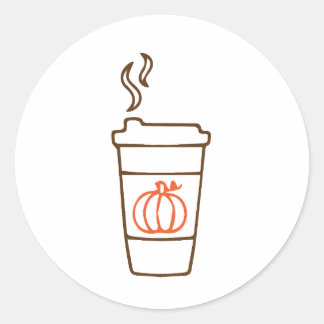 Kürbis-Kaffeetasse Runder Aufkleber