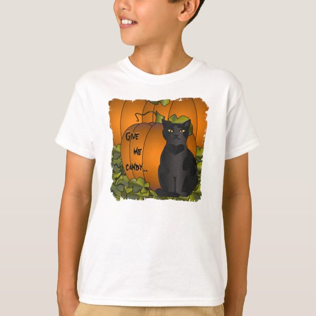 Kürbis-Katze T-Shirt (Vorderseite)