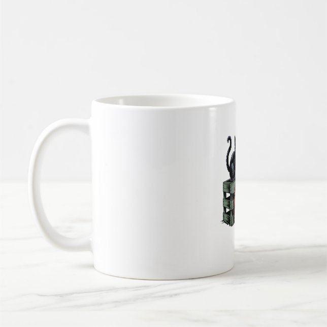 Kürbis Katzen Bier Halloween Kaffeetasse (Links)
