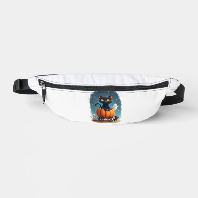Kürbis-Katzen-Express Bauchtasche (Vorderseite)