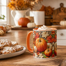 Kürbis-Keramik-Kaffeetasse für die Herbstsaison
