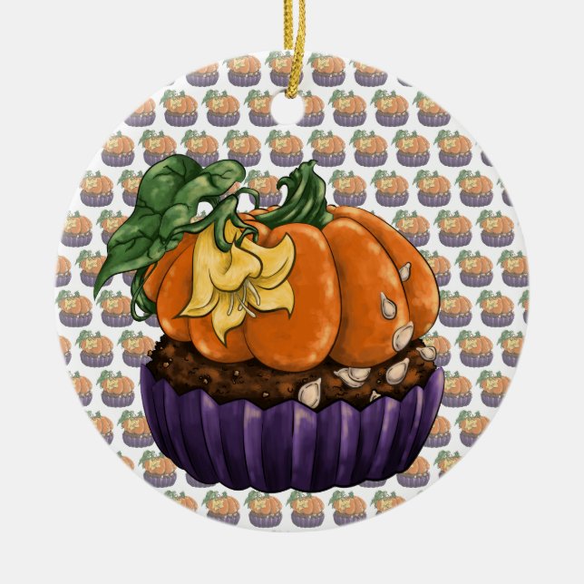 Kürbis Keramik Ornament (Vorne)
