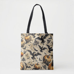 Kürbis, Krähen und Fledermäuse Halloween Muster (2 Tasche