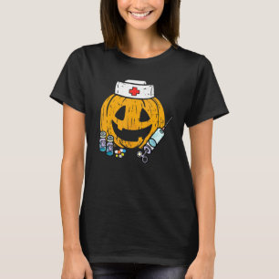 Kürbis Krankenschwester Jackolantern Halloween Reg T-Shirt