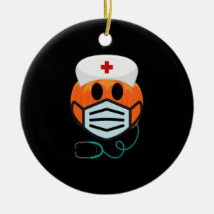 Kürbis Krankenschwester Lustiger Gruseliger Hallow Keramik Ornament