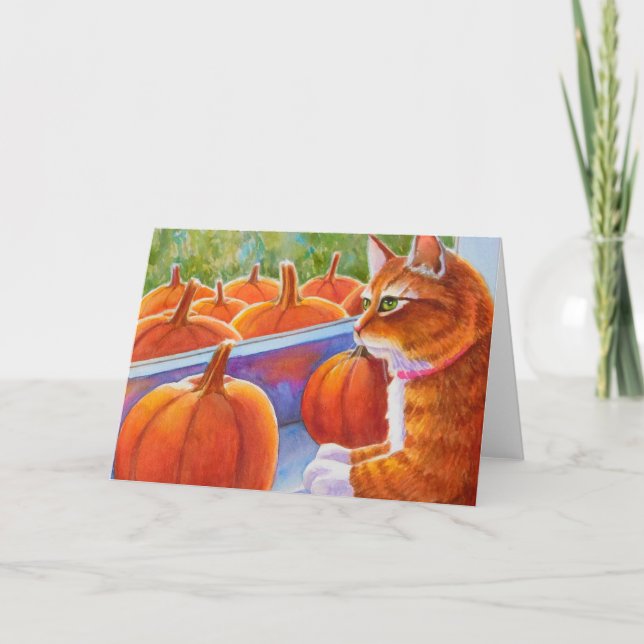 Kürbis, Kürbis-Katze Karte (Vorderseite)