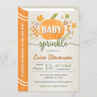 Kürbis-Kürbis-Storybook Neutral-Baby-Sprinkle Einladung