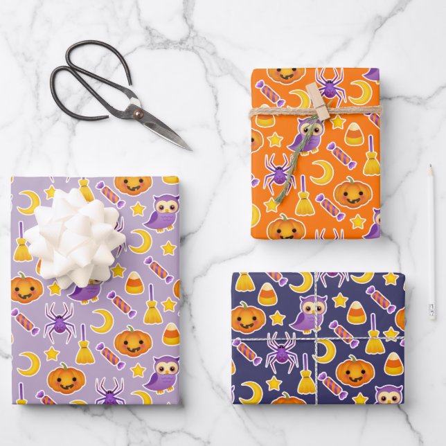 Kürbis, Kürbis und Kandy Halloween Geschenkpapier Set (Vorderseite)