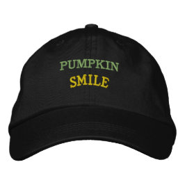 KÜRBIS-LÄCHELN Text Schwarz Halloween-Stil-Mütze Bestickte Baseballkappe