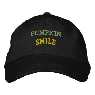 KÜRBIS-LÄCHELN Text Schwarz Halloween-Stil-Mütze Bestickte Baseballkappe