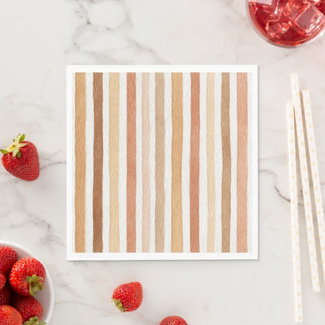 Kürbis-Latte-Blush-Streifen Serviette (Beispiel)