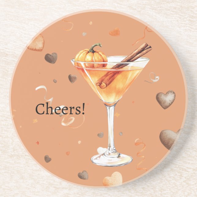 Kürbis Martini Getränkeuntersetzer (Vorne)