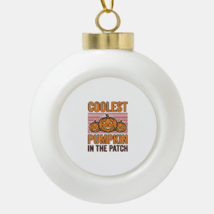 Kürbis mit dem coolsten Design auf dem Halloween K Keramik Kugel-Ornament
