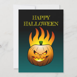Kürbis mit Halloween-Gesicht Einladung