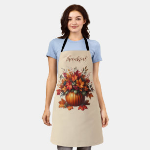 Kürbis mit Herbstlaub-Thanksgiving- Schürze