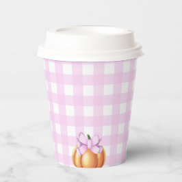 Kürbis mit rosa Bug in Käfig Babydusche Pappbecher