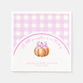 Kürbis mit rosa Bug in Käfig Babydusche Serviette