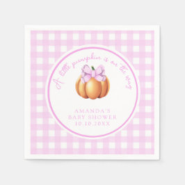 Kürbis mit rosa Bug in Käfig Babydusche Serviette