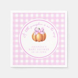Kürbis mit rosa Bug in Käfig Babydusche Serviette