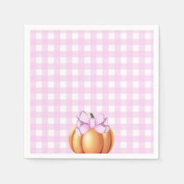 Kürbis mit rosa Bug in Käfig Babydusche Serviette