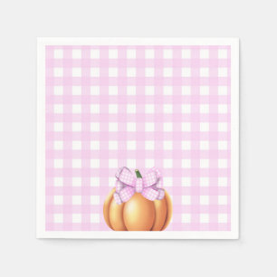 Kürbis mit rosa Bug in Käfig Babydusche Serviette