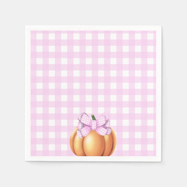 Kürbis mit rosa Bug in Käfig Babydusche Serviette (Vorderseite)