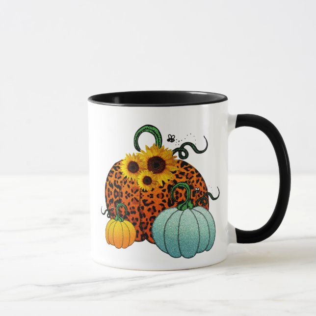 Kürbis mit Sonnenblumen Tasse (Rechts)