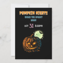 Kürbis mit Vollmond und Halloween
