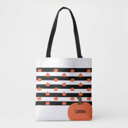 Kürbis mit weißen und schwarzen Streifen - Persona Tasche