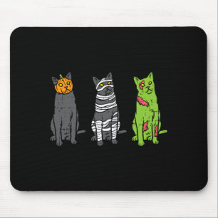 Kürbis-Mumie-Zombie-Schwarze Katzen Halloween-Kitt Mousepad