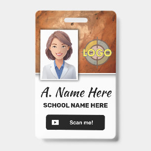 Kürbis Orange Foto-ID-Logo Personalized Arbeit Ausweis